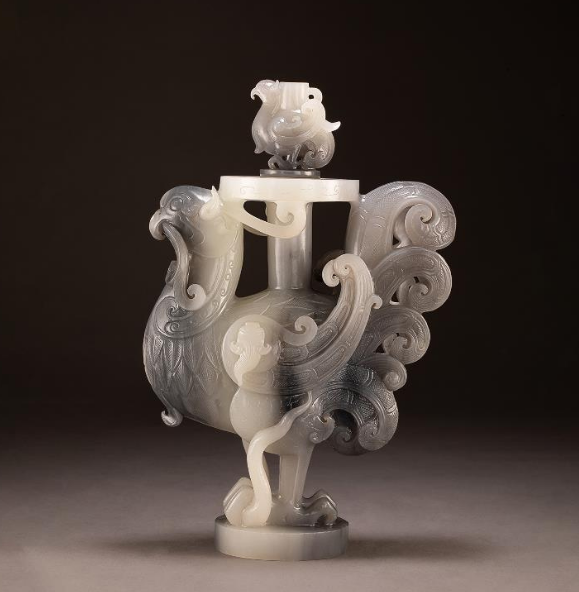 玉鳳戲小龍油燈台
